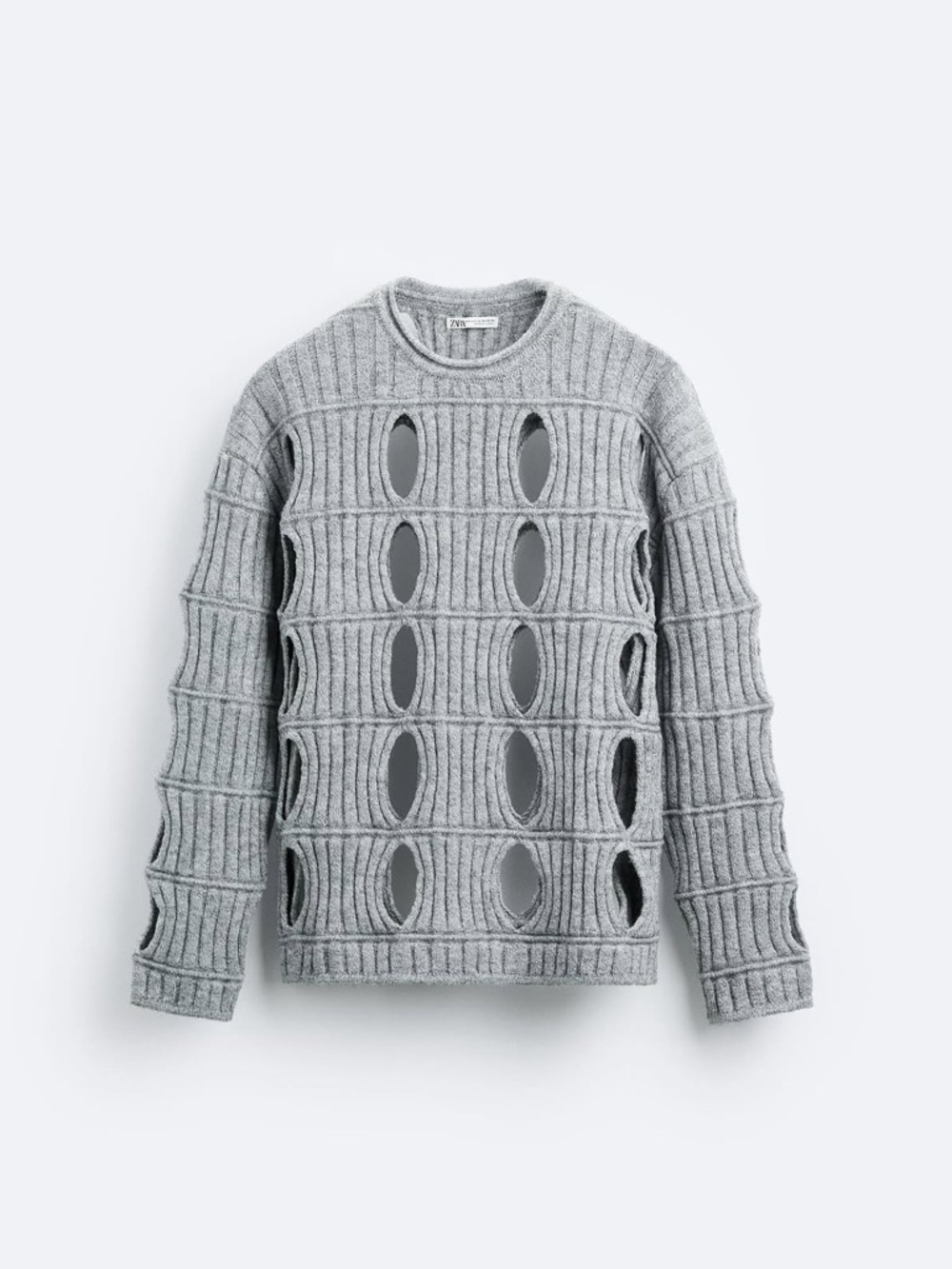 Zara Gray Cut Out Sweater - Picture 4 of 8